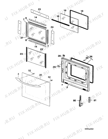Взрыв-схема плиты (духовки) Fagor 2HF-651X   FAE M.P.F - Схема узла Door 003