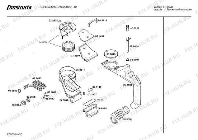 Схема №4 CW34310 CW3431 с изображением Инструкция по эксплуатации для стиралки Bosch 00516047