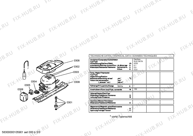 Взрыв-схема холодильника Siemens GS28E401ME - Схема узла 03