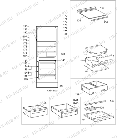 Взрыв-схема холодильника Electrolux AR8407B - Схема узла C10 Interior