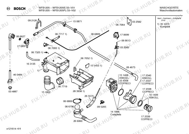 Взрыв-схема стиральной машины Bosch WFB1205PL BOSCH WFB 1206 - Схема узла 04