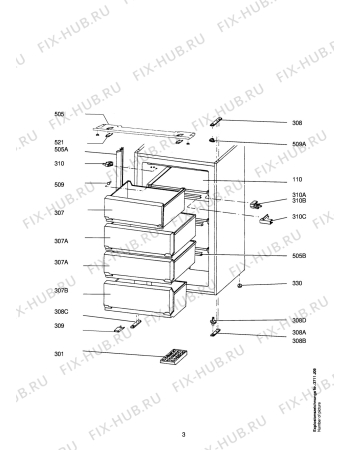 Взрыв-схема холодильника Aeg ARC133-5 I - Схема узла Housing 001