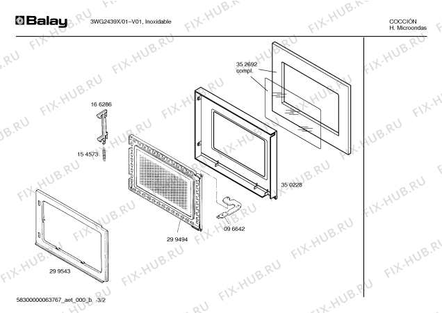 Схема №1 3WG2439X с изображением Инструкция по установке и эксплуатации для свч печи Bosch 00522077