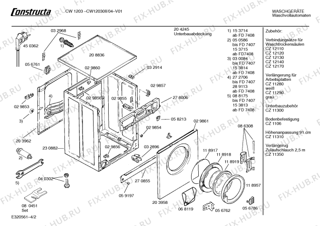 Схема №4 WFM1040II WFM1040 с изображением Панель для стиральной машины Bosch 00288194