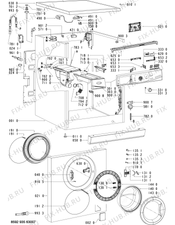 Схема №1 AWO/D 9200 с изображением Обшивка для стиралки Whirlpool 480111101738