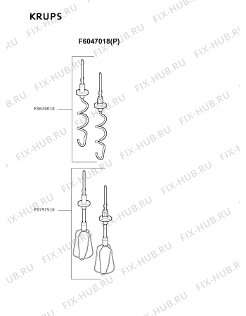 Взрыв-схема блендера (миксера) Krups F6047018(P) - Схема узла AP000623.8P2