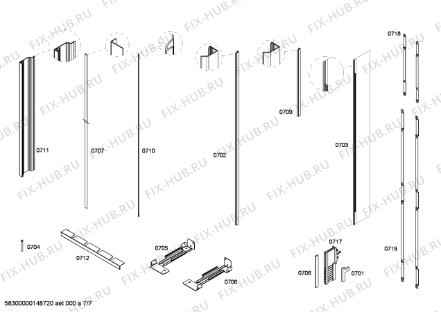 Схема №1 B36IT71SN с изображением Испаритель для холодильной камеры Bosch 00667253