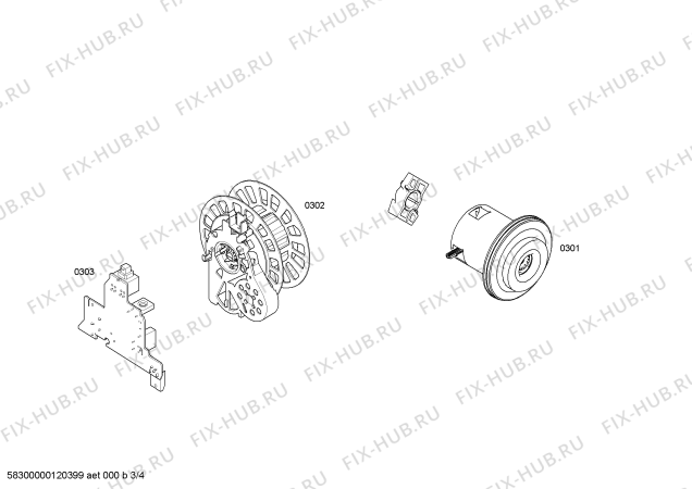 Взрыв-схема пылесоса Siemens VS06G208CH Siemens synchropower bagless 2200 W - Схема узла 03