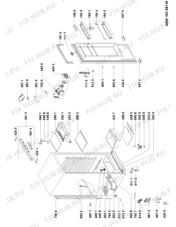 Схема №1 WVR 429 IX с изображением Запчасть для холодильной камеры Whirlpool 481055454531