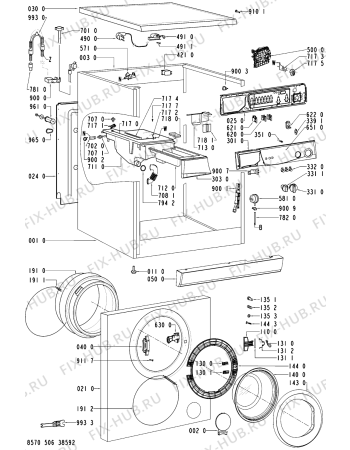 Схема №1 AWM 790 с изображением Моторчик для стиральной машины Whirlpool 481236158415