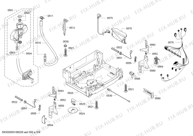 Взрыв-схема посудомоечной машины Siemens SX76N057EU - Схема узла 05