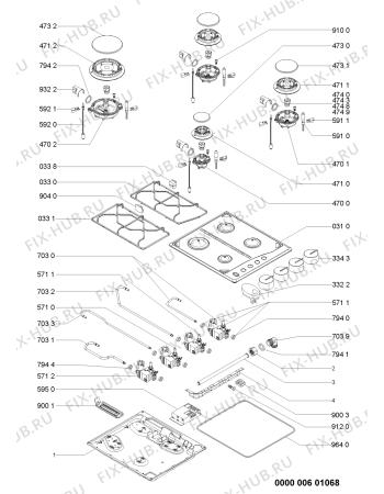 Схема №1 AKM 520/IX/01 с изображением Трубка подачи газа для духового шкафа Whirlpool 481231039304