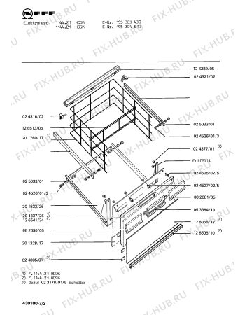 Схема №2 195304423 1394.11HS с изображением Крепеж для плиты (духовки) Bosch 00024235