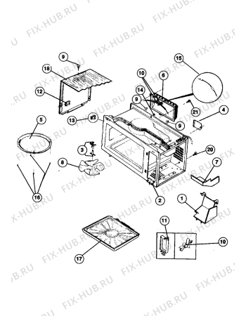 Взрыв-схема микроволновой печи Electrolux NF4033 - Схема узла Oven equipment