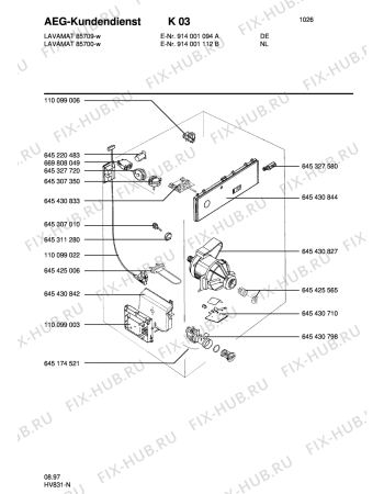 Взрыв-схема стиральной машины Aeg LAV85709-W DE - Схема узла Electrical equipment
