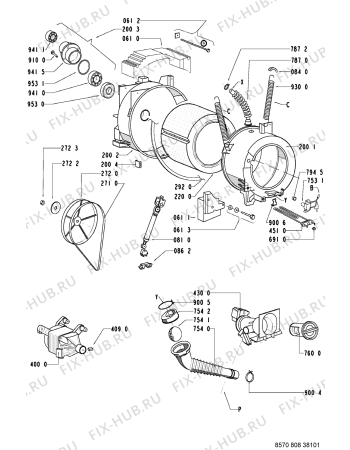 Схема №1 AWM 8123 NA с изображением Рамка для стиралки Whirlpool 481244010327