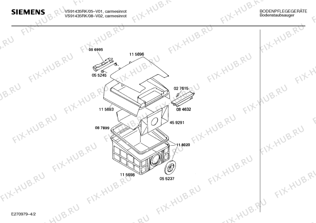 Схема №2 VS91435RK SUPER 914 S с изображением Панель для мини-пылесоса Siemens 00096401