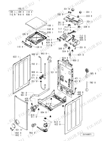 Схема №1 AWA 631 с изображением Обшивка для стиралки Whirlpool 481245210061