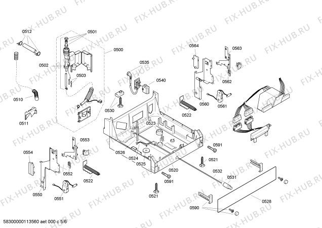 Взрыв-схема посудомоечной машины Bosch SRU84T15 Exclusiv - Схема узла 05