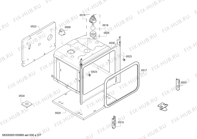 Взрыв-схема плиты (духовки) Bosch HGD523120Q - Схема узла 05