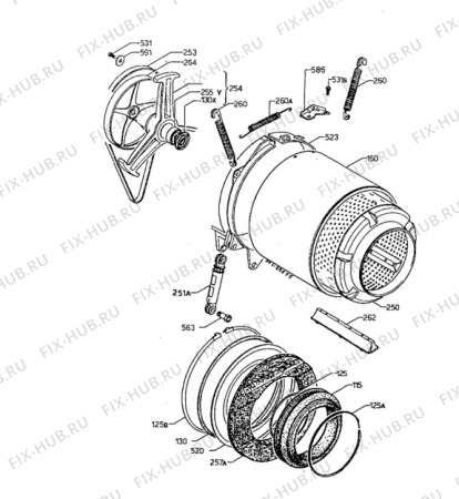 Взрыв-схема стиральной машины Aeg 1480 - Схема узла Drum