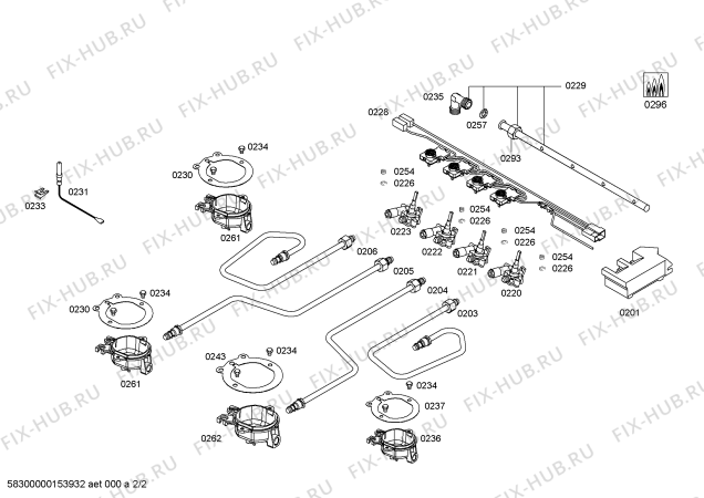 Схема №1 POP616A80V ENC.POP616A80V BO 4G TG T60R с изображением Варочная панель для духового шкафа Bosch 00686395