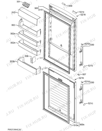 Взрыв-схема холодильника Electrolux EN93855MW - Схема узла Door 003