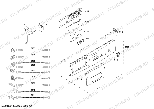 Схема №4 WAE24260GB с изображением Панель управления для стиралки Bosch 00668191