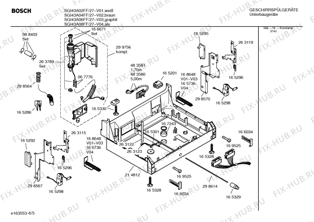 Взрыв-схема посудомоечной машины Bosch SGI43A04FF - Схема узла 05