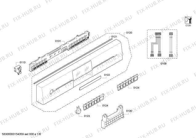 Схема №3 SN24M200EU с изображением Передняя панель для посудомойки Siemens 00668919