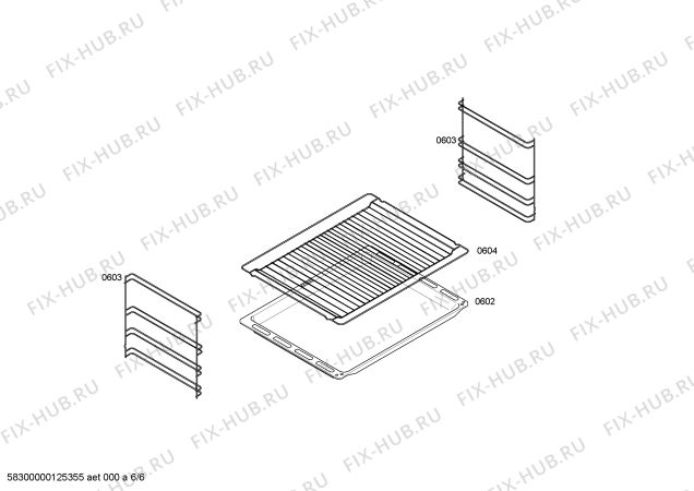 Взрыв-схема плиты (духовки) Bosch HBN331E2J - Схема узла 06
