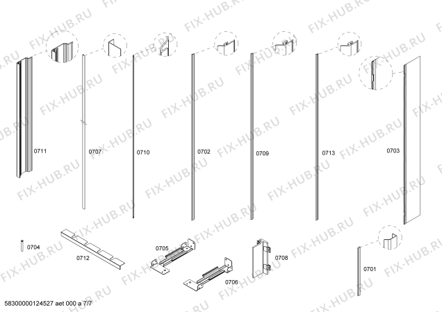 Схема №3 T36IT71NNP с изображением Монтажный набор для холодильника Bosch 00664892