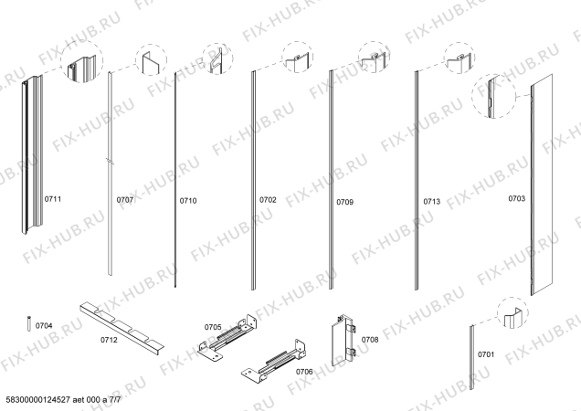 Схема №3 T36BT71FS с изображением Стеклопанель для холодильника Bosch 00661182