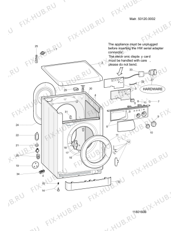 Схема №4 WIA500EU (F046036) с изображением Обшивка для стиралки Indesit C00195106