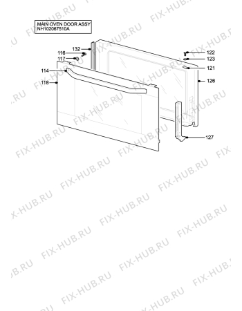 Взрыв-схема плиты (духовки) Aeg Electrolux U7101-5-M - Схема узла H10 Main Oven Door (large)