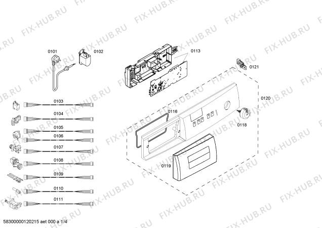 Схема №3 4TS860XT с изображением Панель управления для стиралки Bosch 00660129