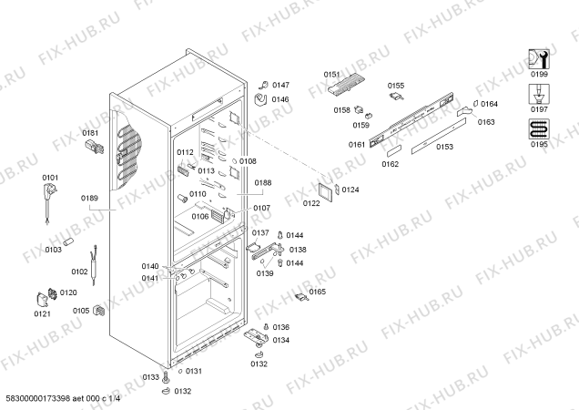 Схема №2 KGN46SMA02 S42STRP4 с изображением Вентиляционный канал для холодильника Bosch 00748542