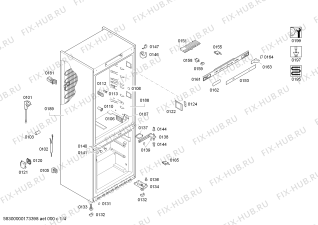 Схема №2 KGN46SMA02 S42STRP4 с изображением Стеклянная полка для холодильника Bosch 00707745