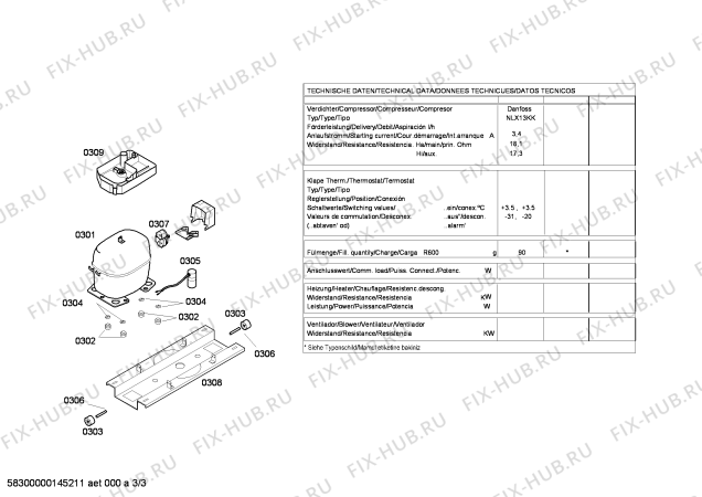 Взрыв-схема холодильника Siemens KG39VX77 - Схема узла 03