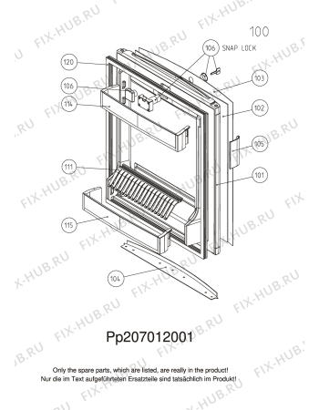 Взрыв-схема холодильника Dometic EA0612 - Схема узла C10 Door