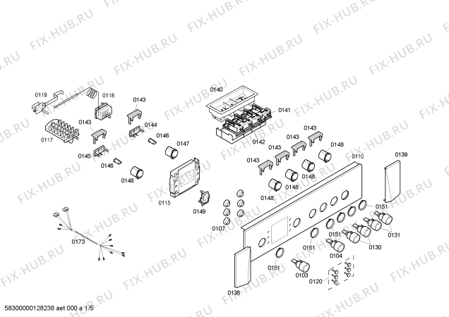 Схема №1 P1HEB59051 Horno pitsos.poliv.inox.multif.3d ec3 er с изображением Блок подключения для электропечи Bosch 00610109