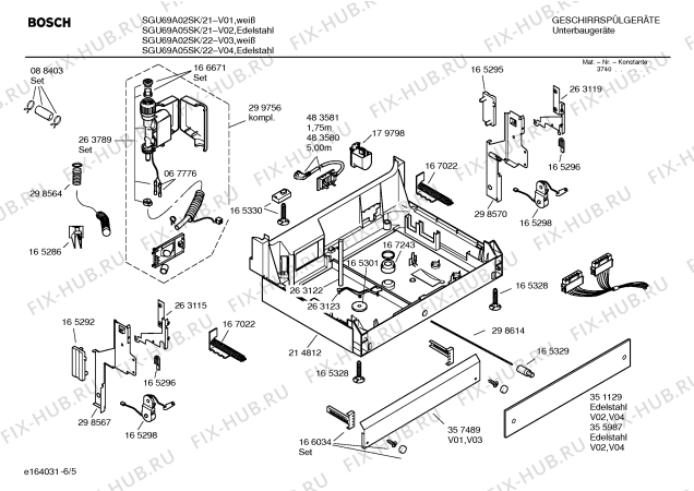 Схема №3 SGU69A02SK с изображением Набор кнопок для посудомоечной машины Bosch 00418389