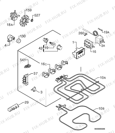 Взрыв-схема плиты (духовки) Electrolux EKK603300W - Схема узла Electrical equipment 268