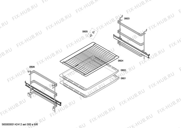 Взрыв-схема плиты (духовки) Bosch HBN239E1T - Схема узла 06