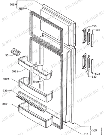 Взрыв-схема холодильника Electrolux ER2425D - Схема узла Door 003