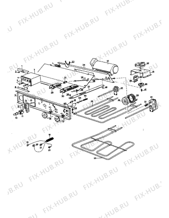 Взрыв-схема плиты (духовки) Zanussi FP343 - Схема узла Electrical equipment