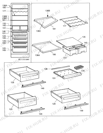 Взрыв-схема холодильника Electrolux ER8496B - Схема узла Internal parts