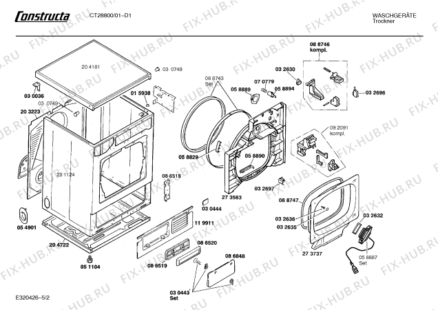 Схема №3 CT28010 CT2801 с изображением Уплотнитель двери для электросушки Siemens 00088821