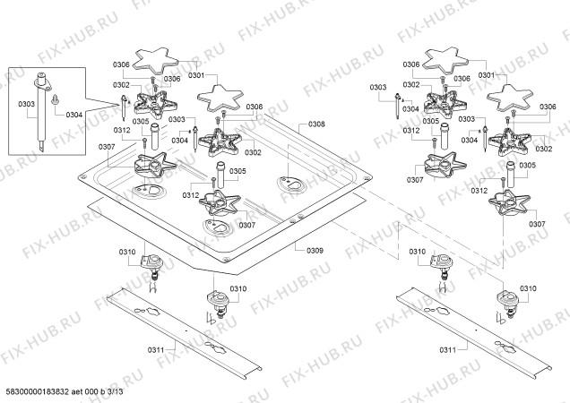 Схема №3 PRD486NLHC с изображением Панель управления для плиты (духовки) Bosch 00713793