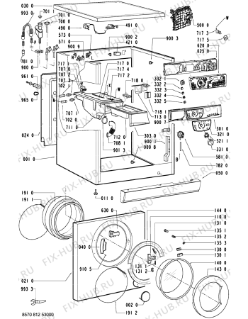 Схема №1 AWM 8121 с изображением Микропереключатель для стиралки Whirlpool 481228218948